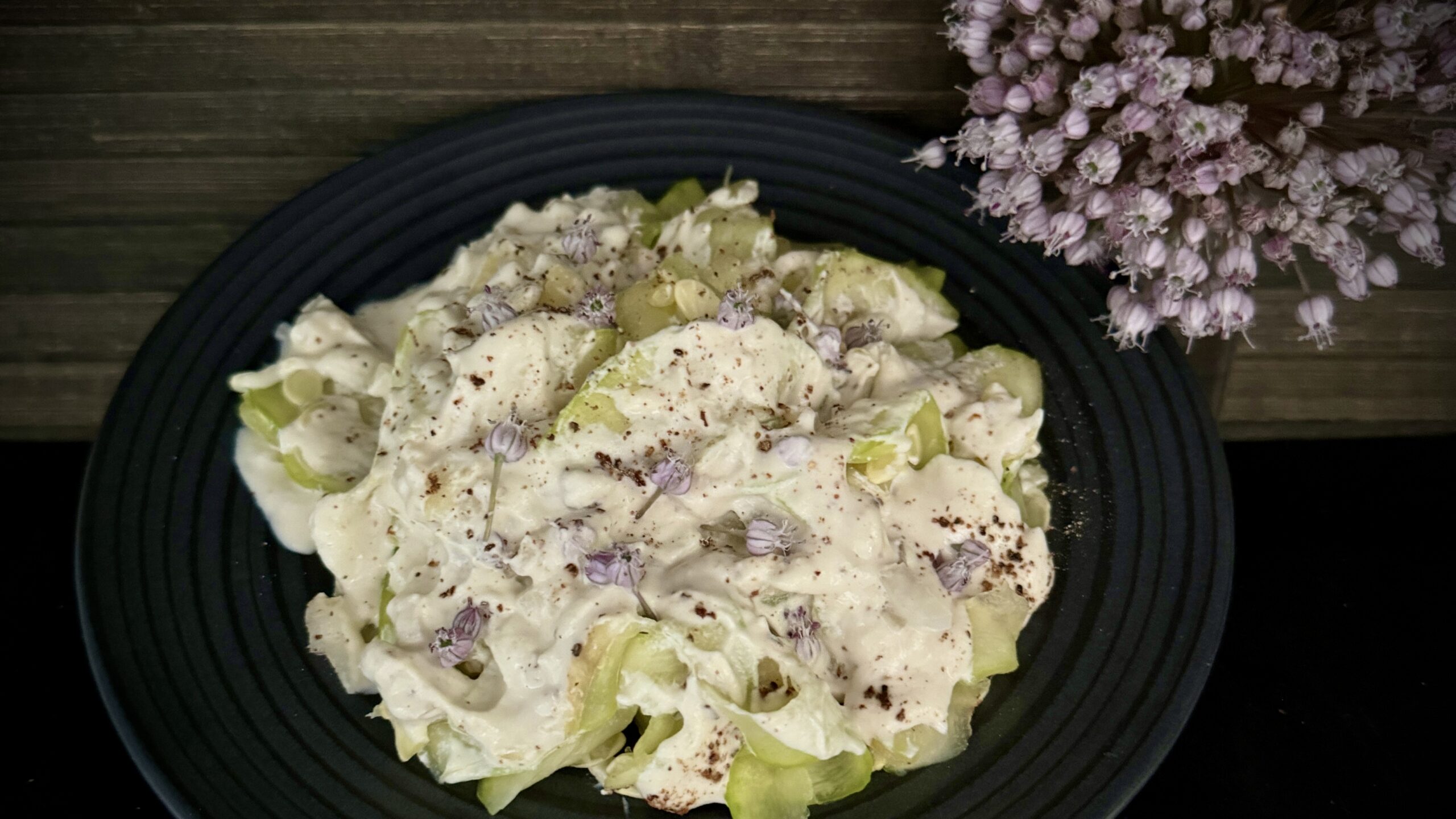 courgettes crues à l'ail éléphant